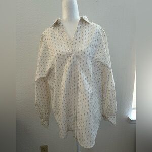 NEW Marc New York White Shirt with Gold Accents SIZE M